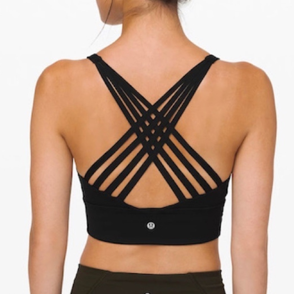 Lululemon Free to Be Wild Longline Black Sports Bra